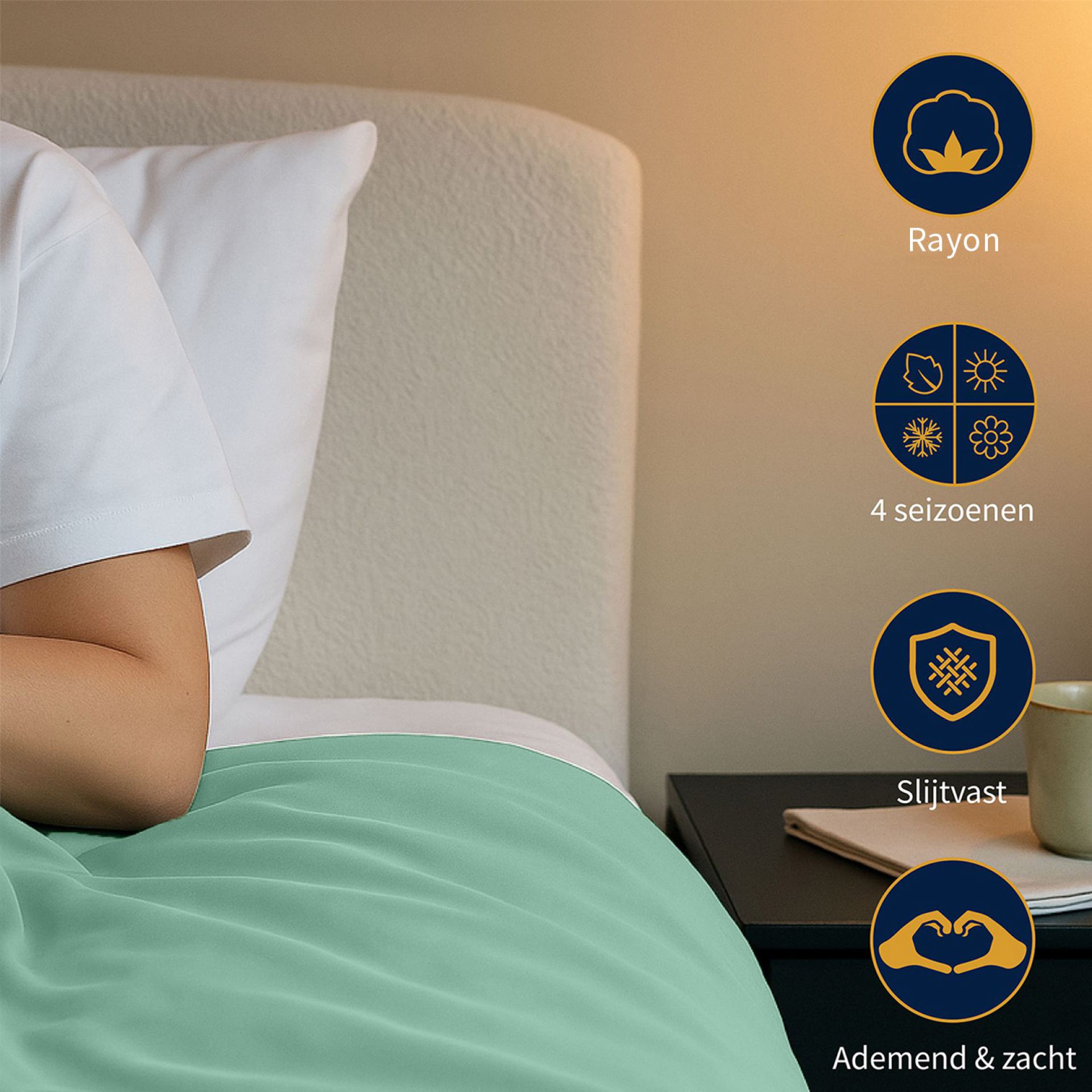 Verzwaringsdeken hoes 140 x 200cm mint