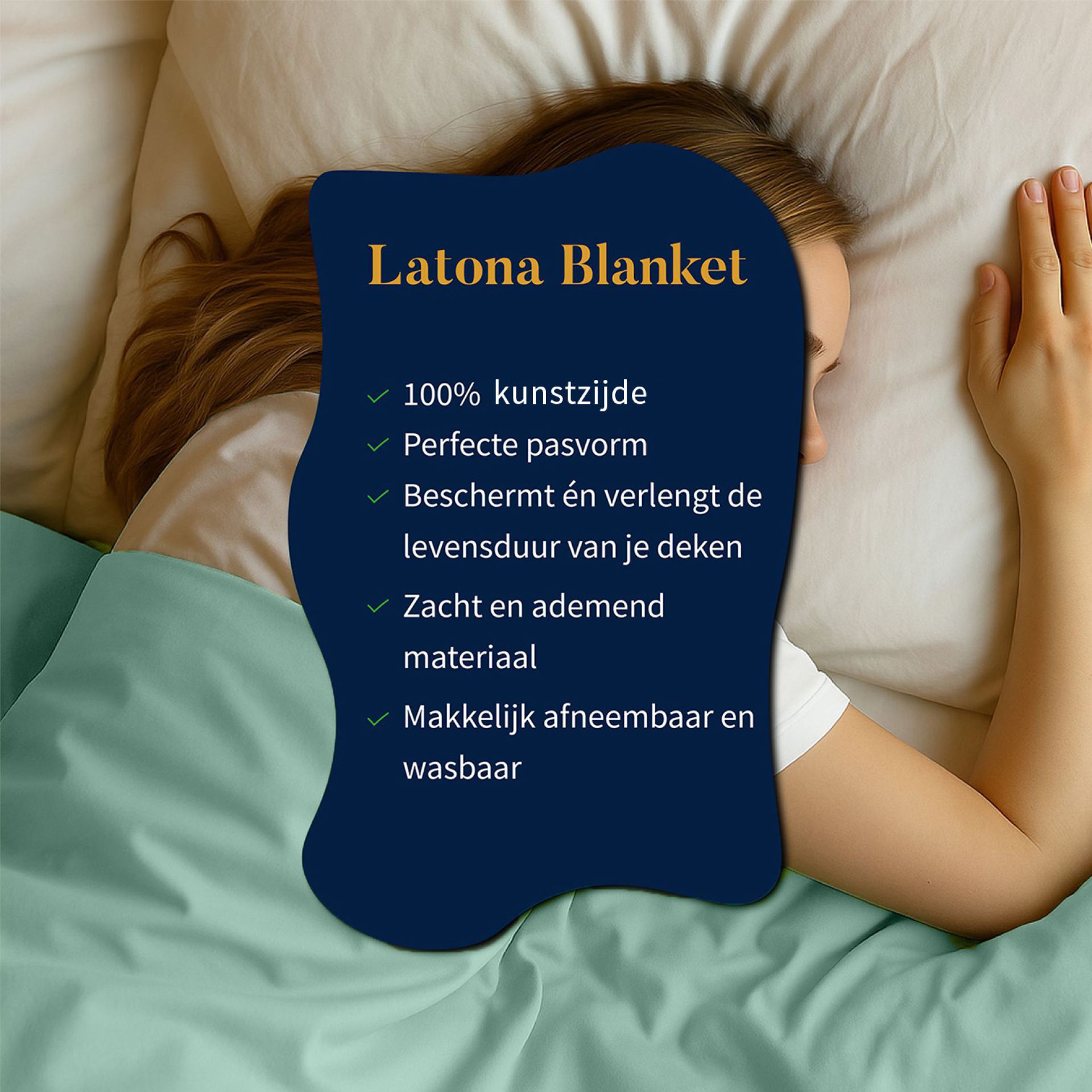 Verzwaringsdeken hoes mint 200 x 200cm