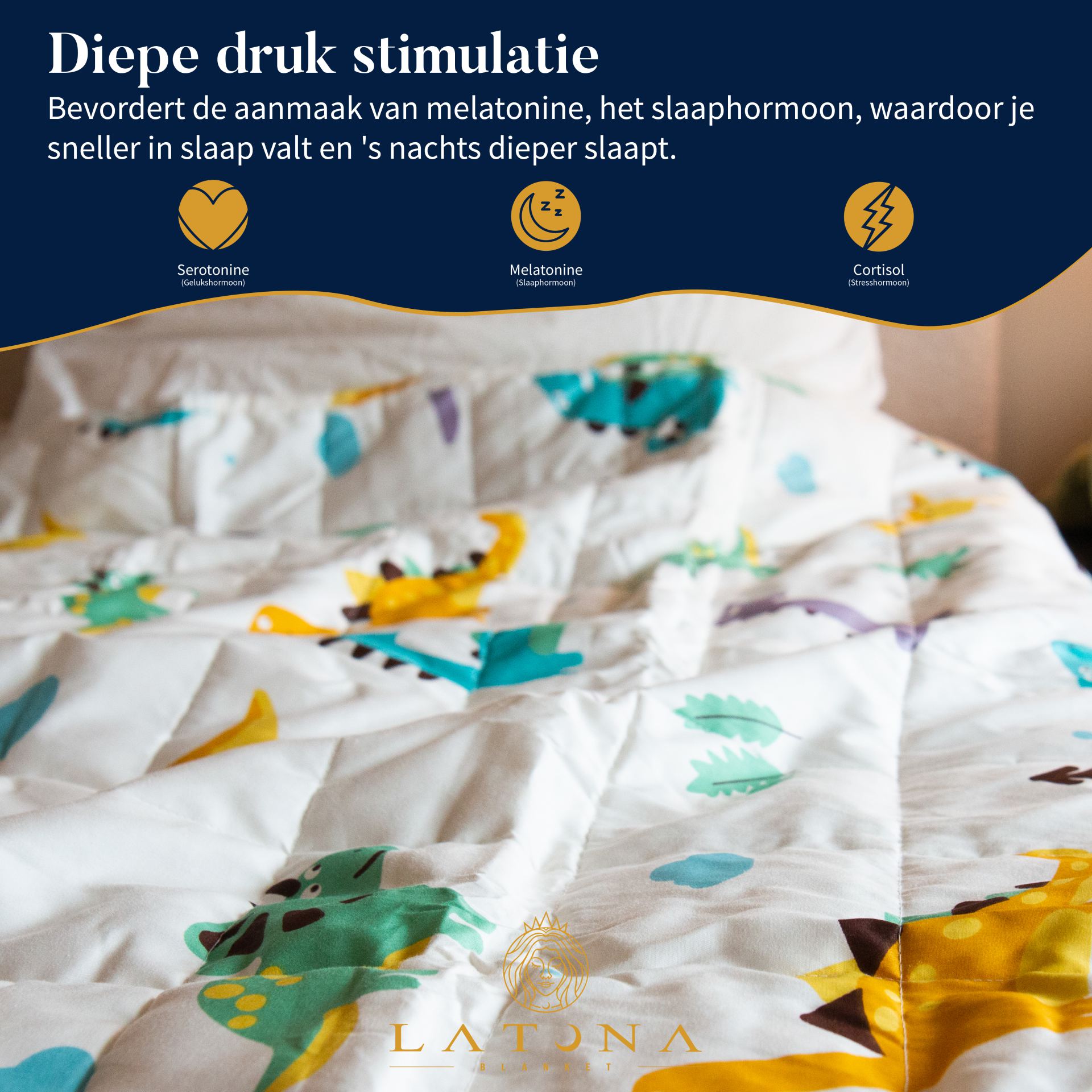Verzwaringsdeken kind 3kg dino