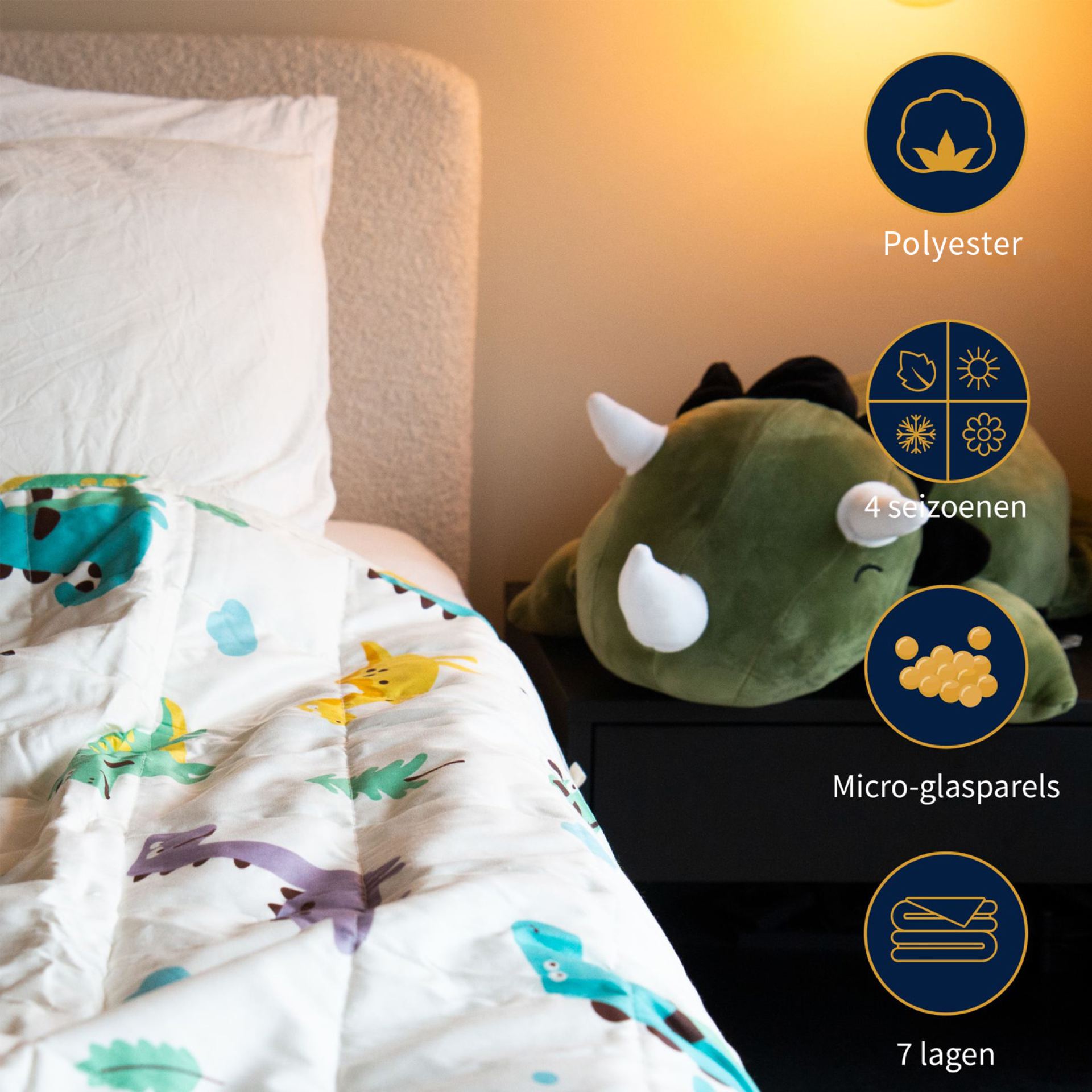 Verzwaringsdeken kind 3kg dino polyester