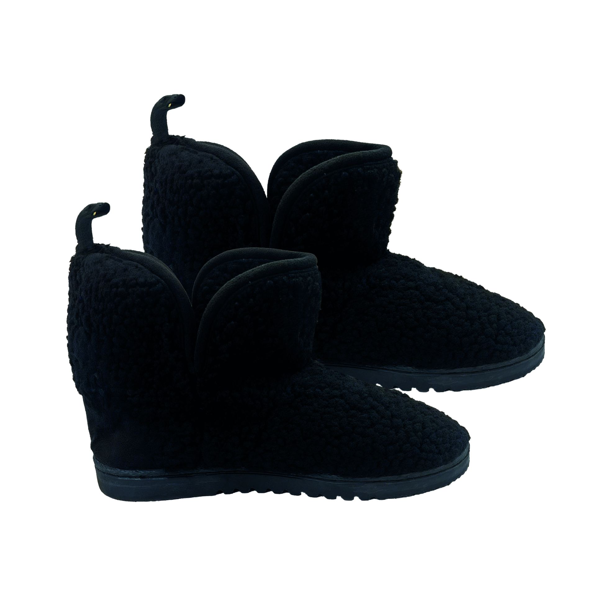 Pantoffels heren teddy hoog zwart