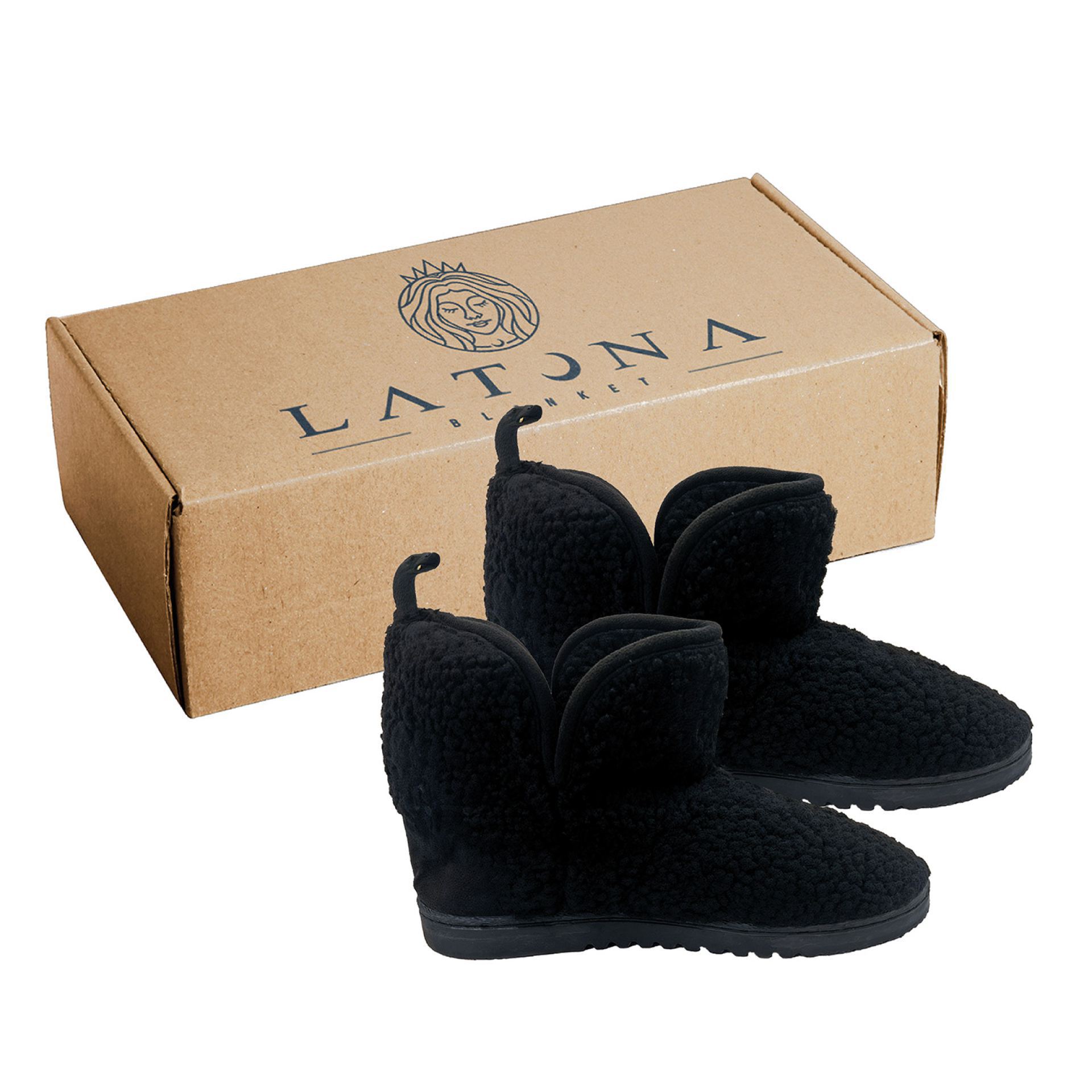 Pantoffels heren zwart teddy hoog goedkoop
