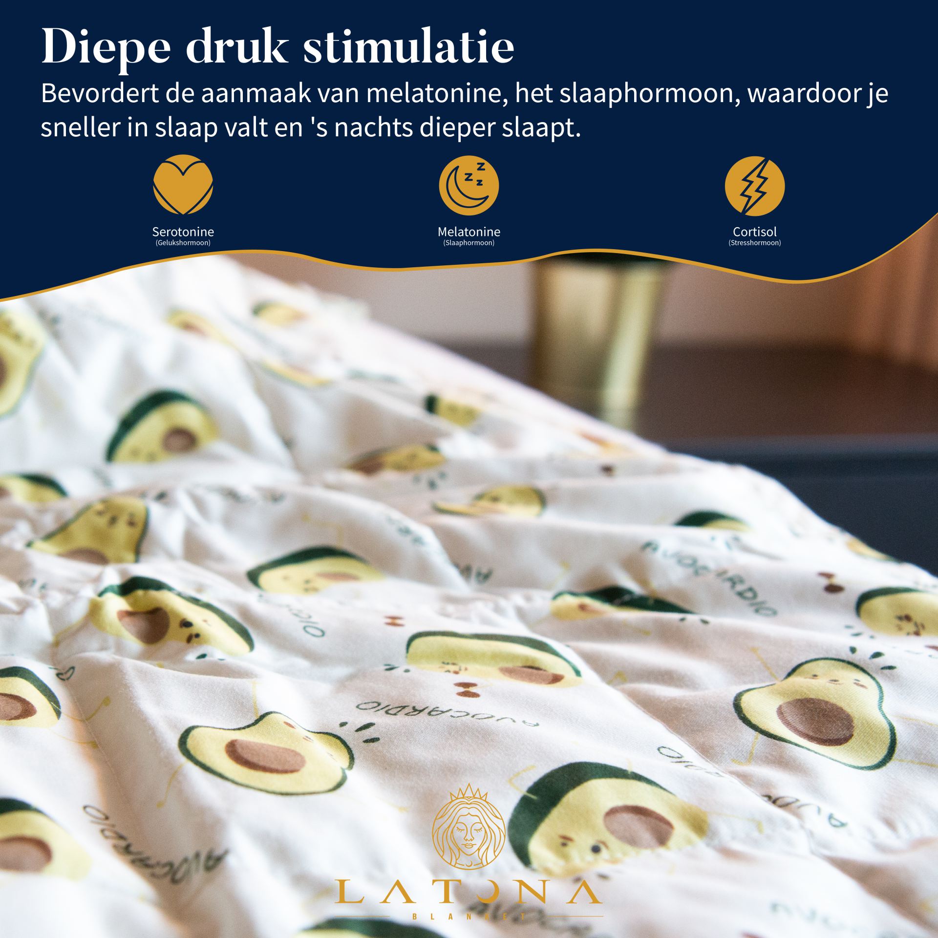 Avocado verzwaringsdeken kind