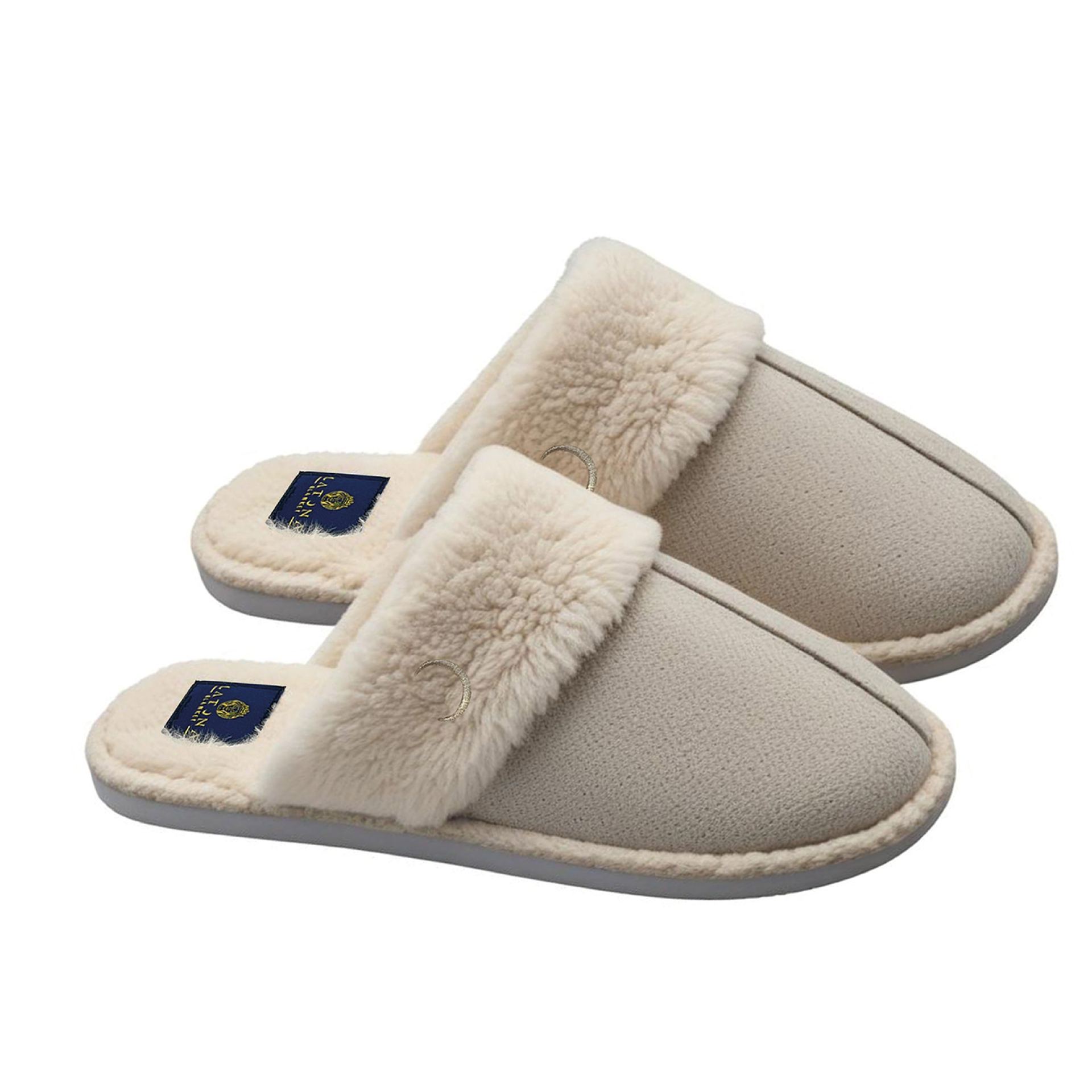 Pantoffels dames suede laag creme kopen
