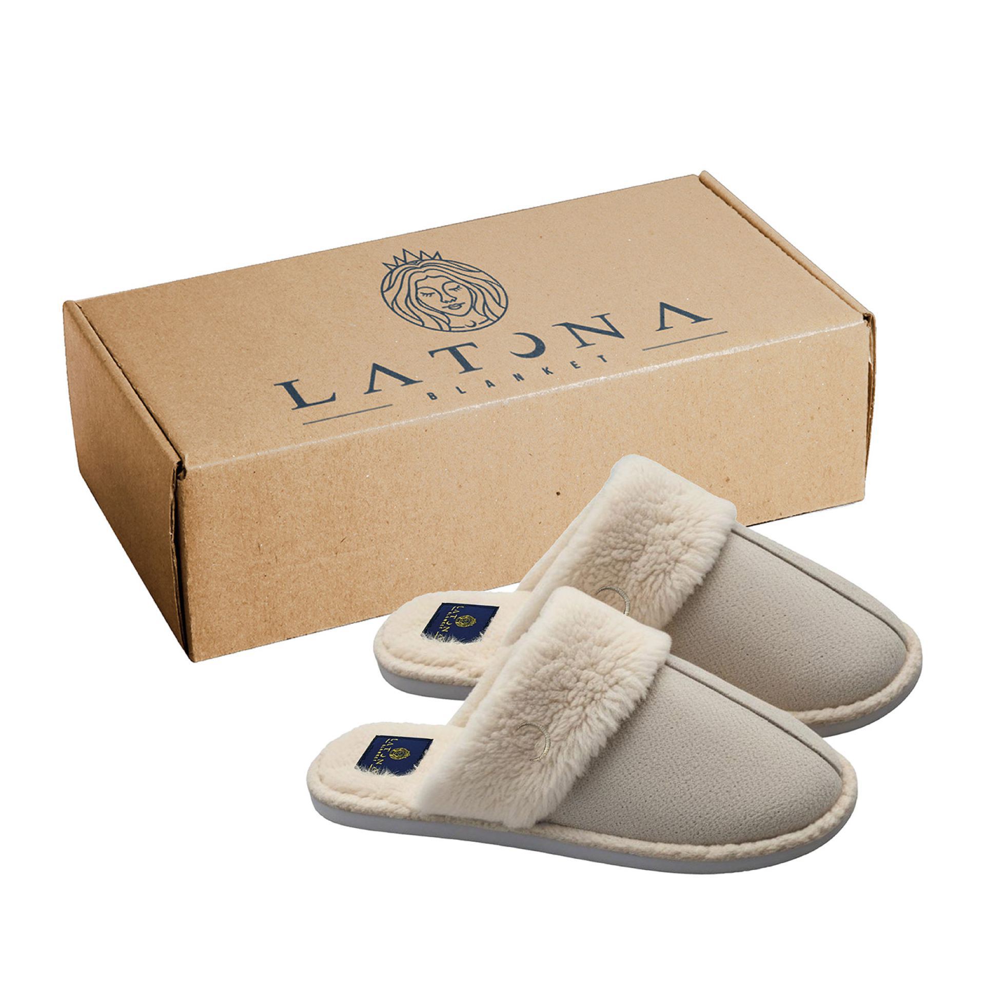 Pantoffels dames creme suede laag bestellen