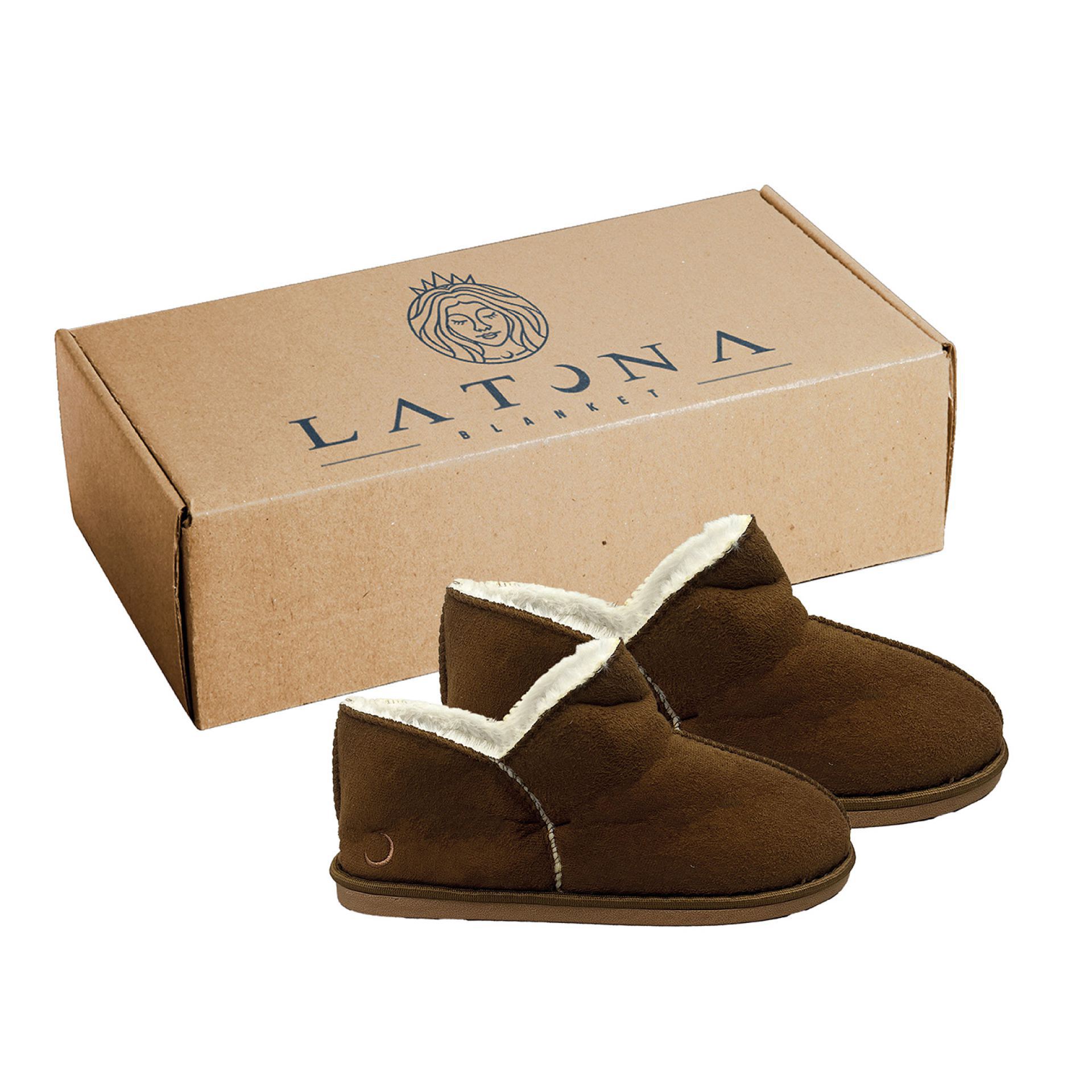 Pantoffels dames bruin suede hoog goedkoop