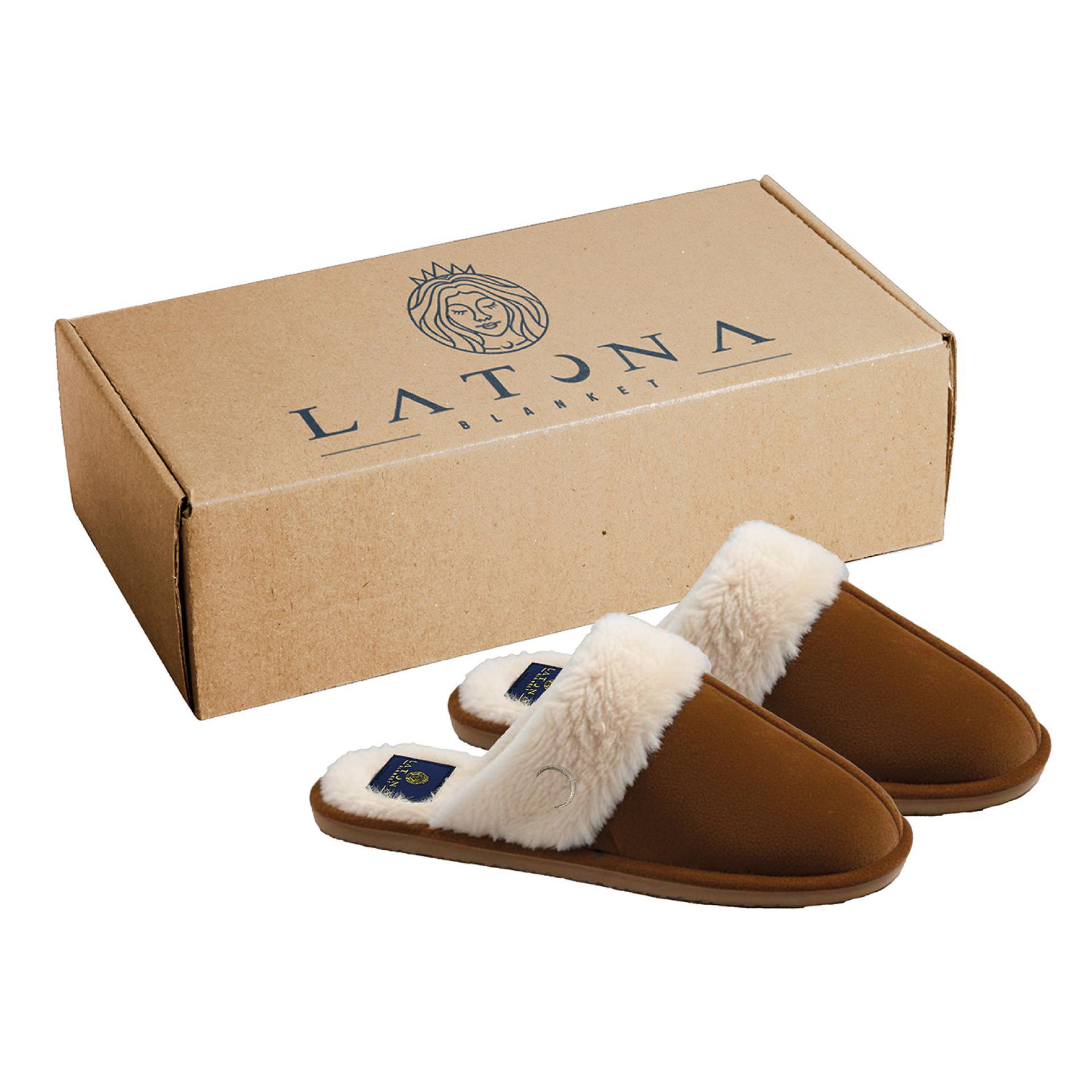 Pantoffels dames bruin suede laag bestellen
