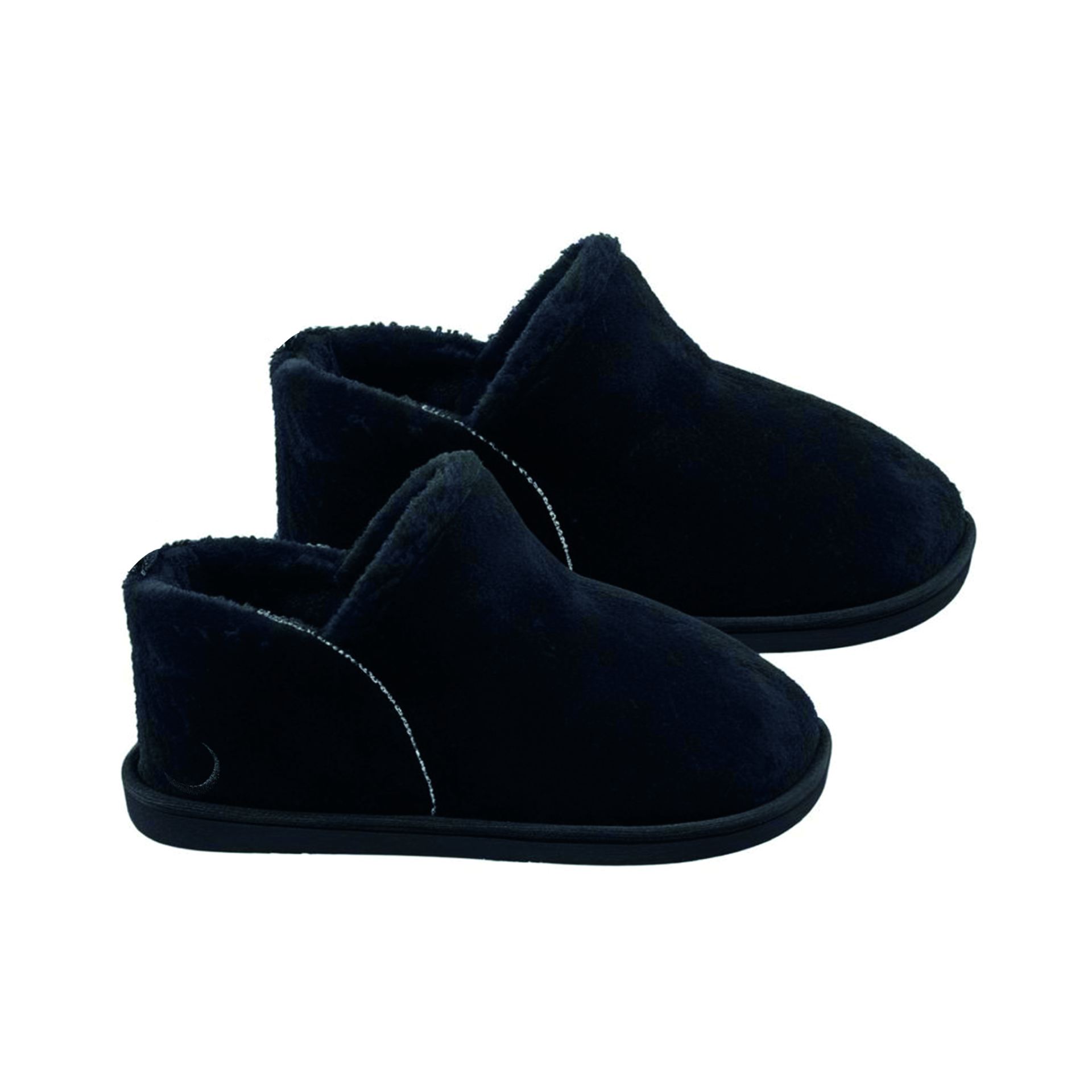 Pantoffels dames suede hoog zwart